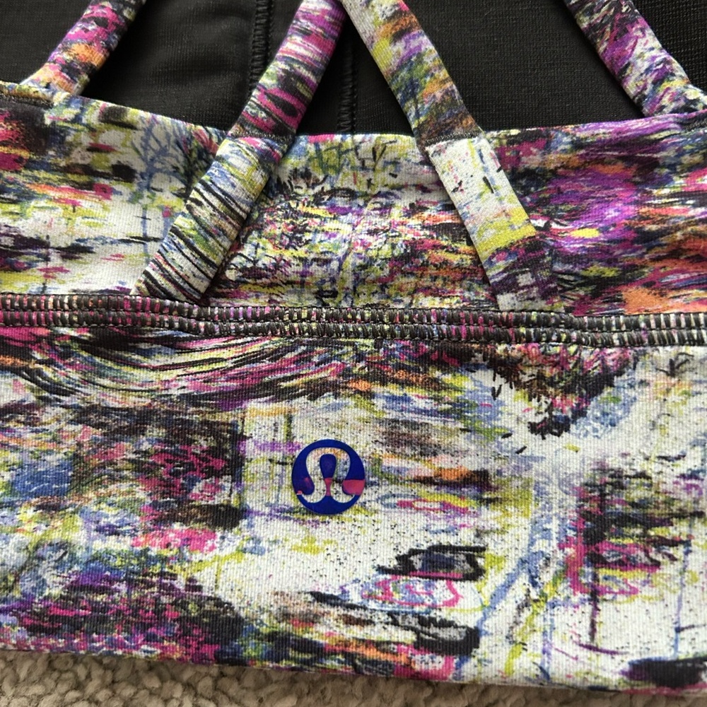 Lululemon Align Energy Sports Bra Abstract Print Strappy Back Women Size 4 - Picture 3 of 6